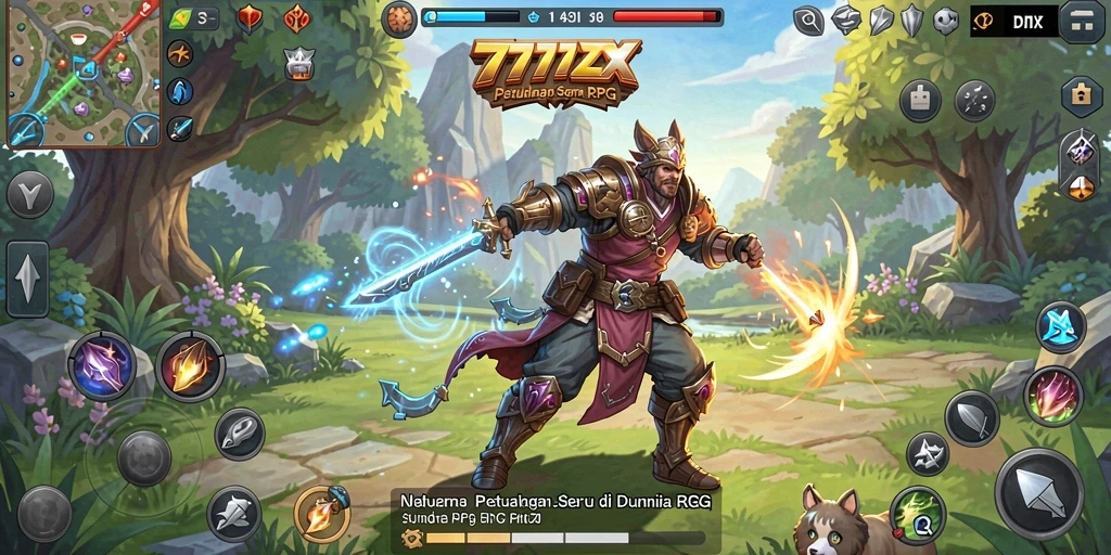 Screenshot menampilkan aksi seru dalam gameplay RPG 777ZX.