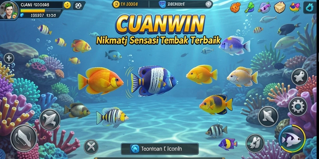 Tampilan gameplay seru dalam permainan Tembak Ikan CUANWIN.