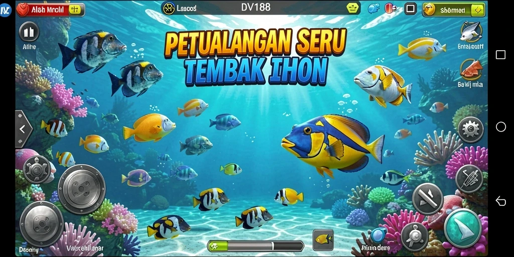 Screenshot gameplay menarik di DV188 menampilkan aksi seru menembak ikan.