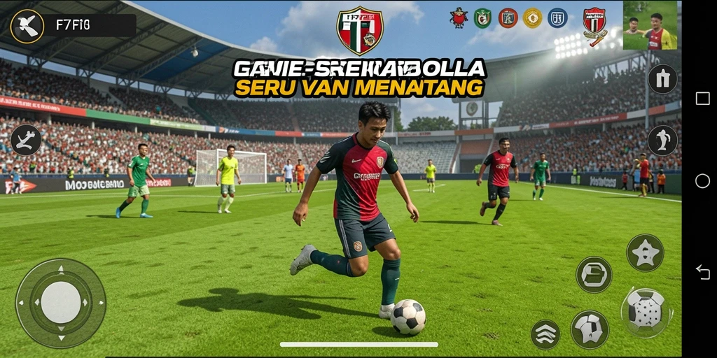 Tampilan gameplay F7F7 dengan aksi sepak bola yang seru.
