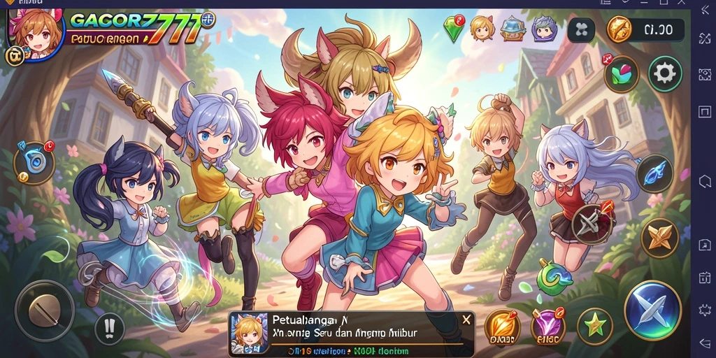 Tampilan gameplay <strong>GACOR777</strong> yang menawan dengan karakter anime.