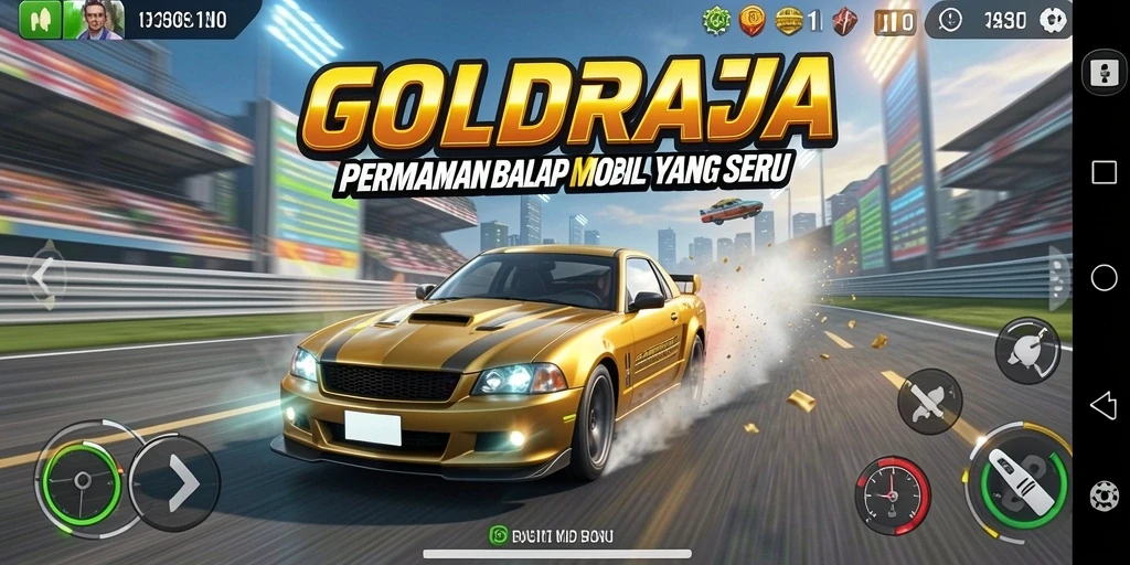 Gameplay balap mobil yang mendebarkan dari GOLDRAJA.