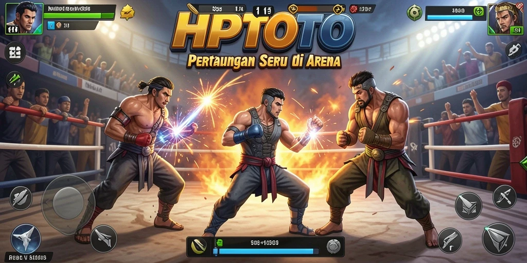 Gameplay seru HPTOTO dengan pertarungan dinamis dan karakter beragam.