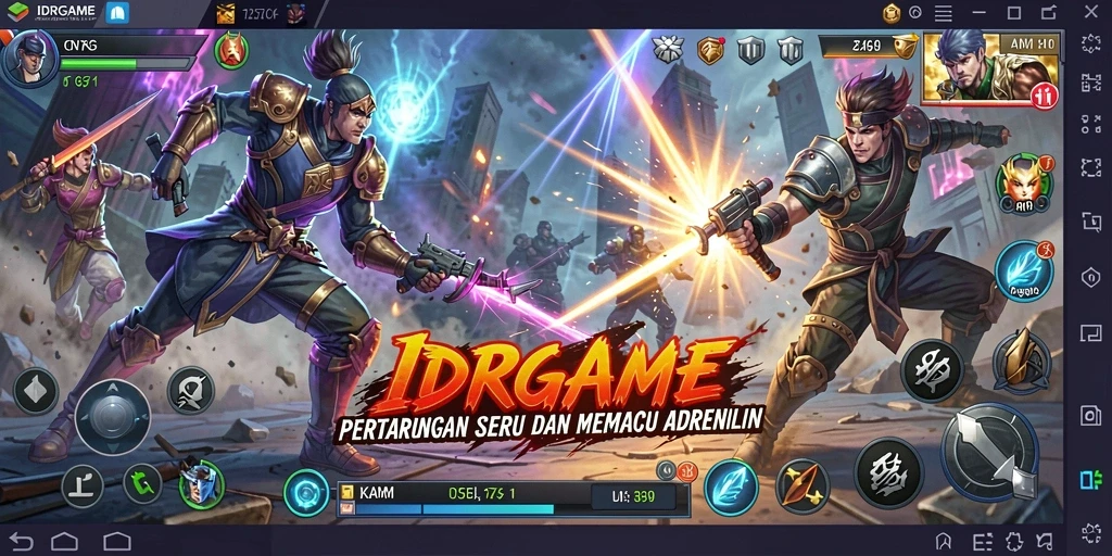Tampilan gameplay <strong>IDRGAME</strong> yang mendebarkan saat pertempuran seru.