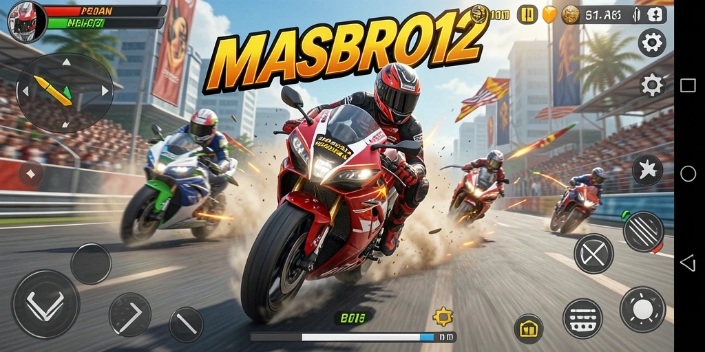 Gameplay seru dari balapan motor di MASBRO12.