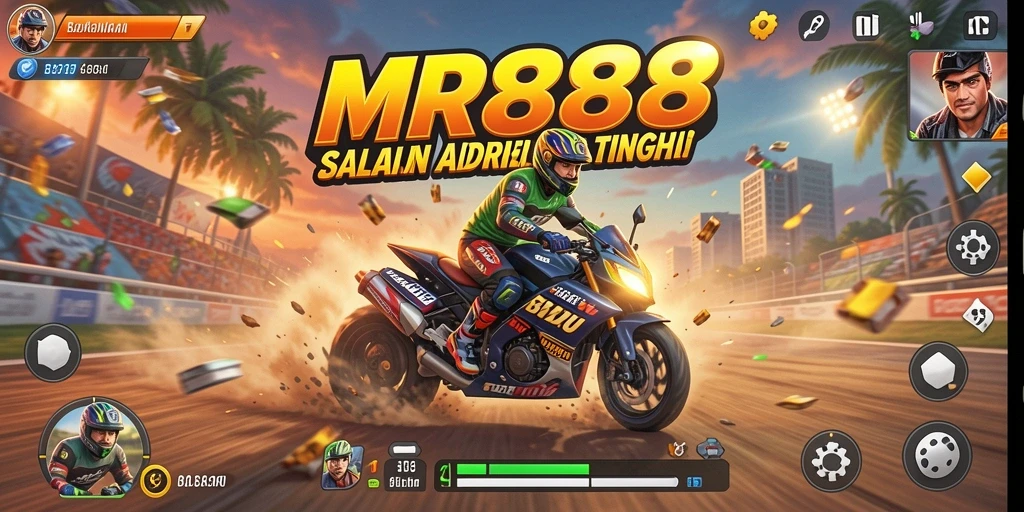Tampilan gameplay menegangkan di balapan MR888.