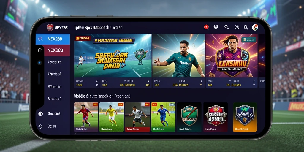 Tampilan gameplay taruhan olahraga di aplikasi NEX288.
