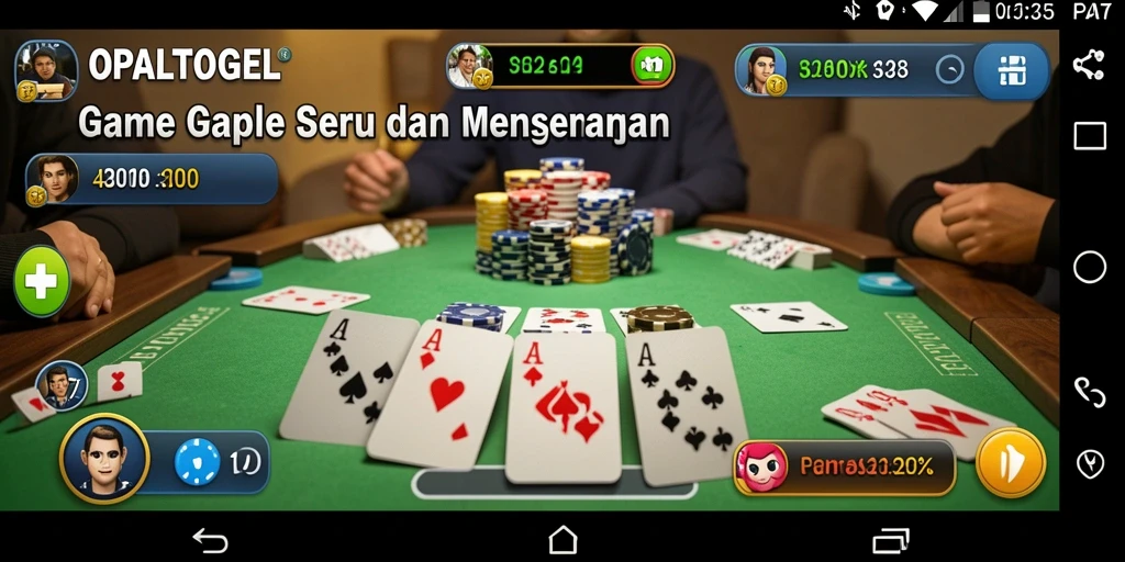 Tampilan gameplay seru dari game Gaple OPALTOGEL.