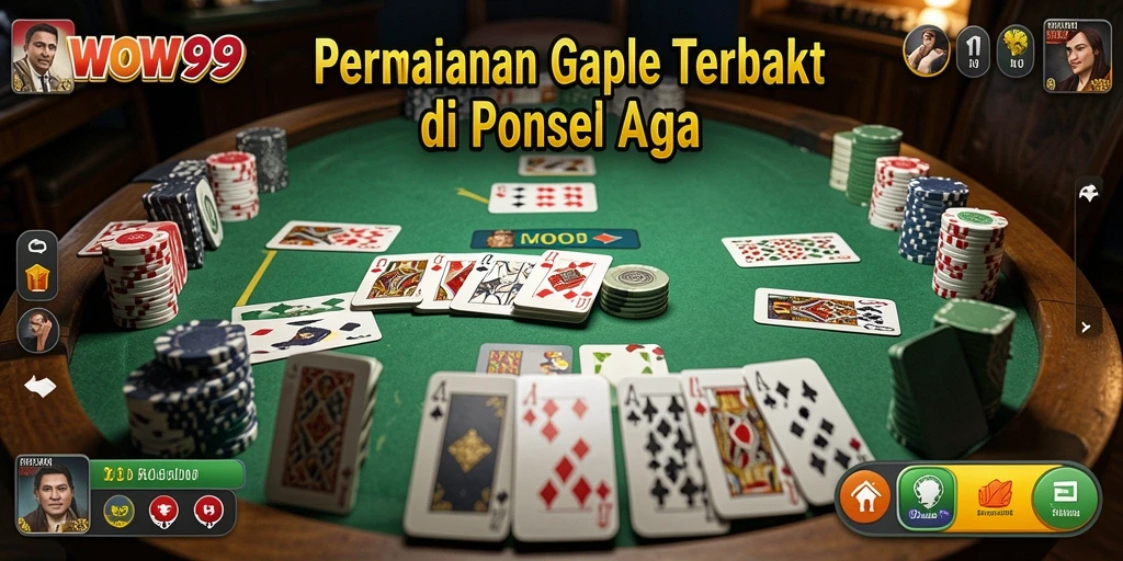 Gameplay seru dan interaktif dari WOW99 dengan tema Gaple.